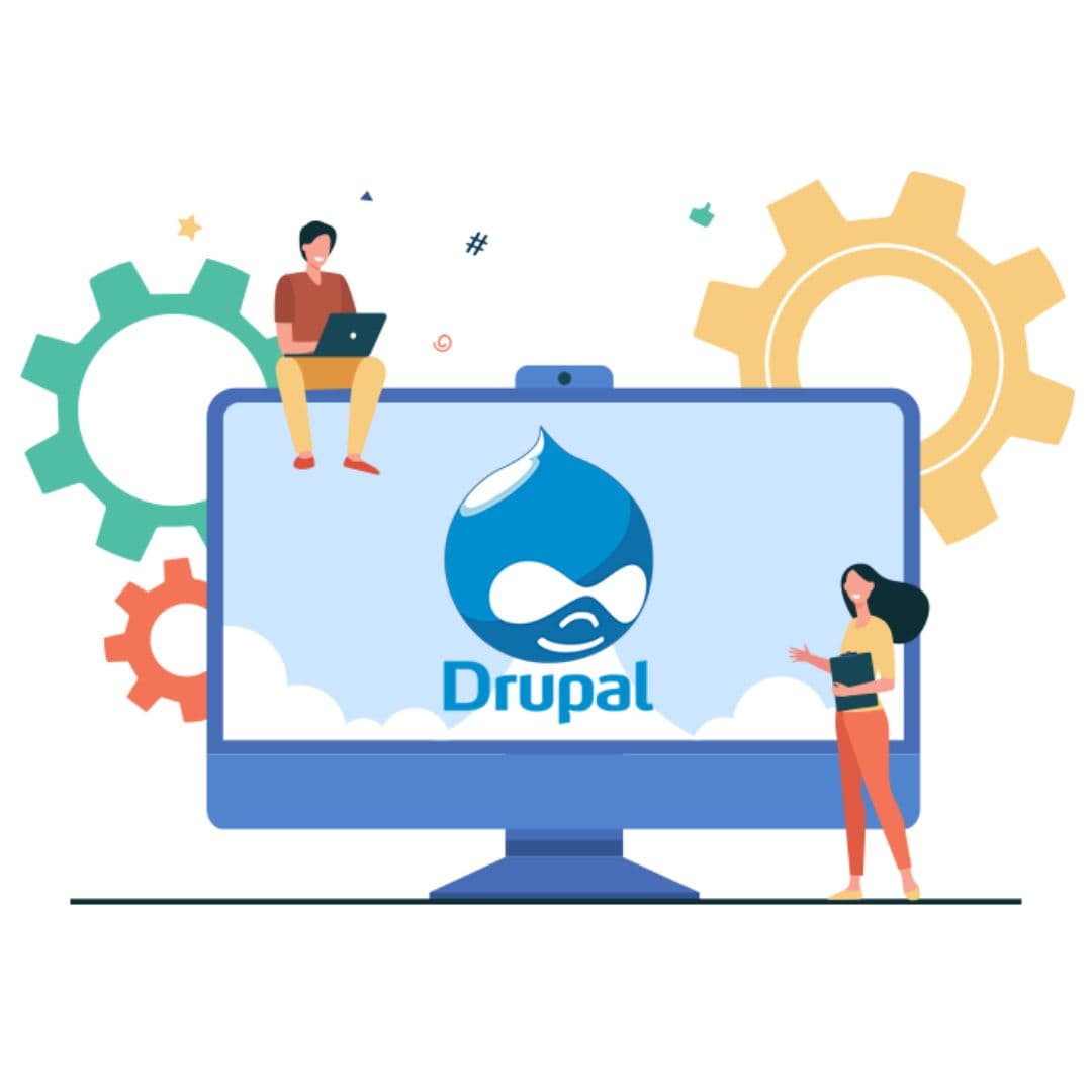 Drupal-Website-Development-Company-In-Noida-India Web development team working on modern website design and development at Laser Web Maker