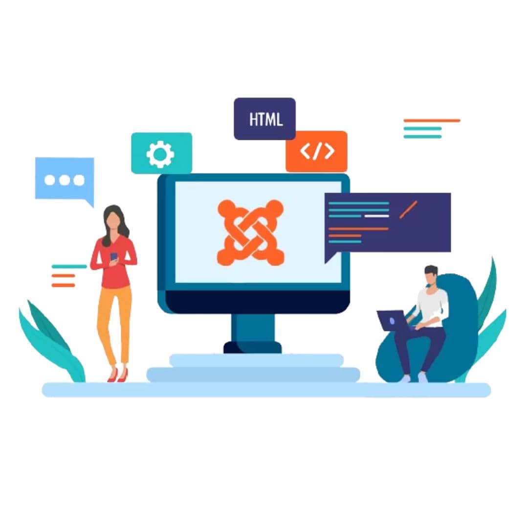 Joomla-Website-Development-Company-Noida Web development team working on modern website design and development at Laser Web Maker