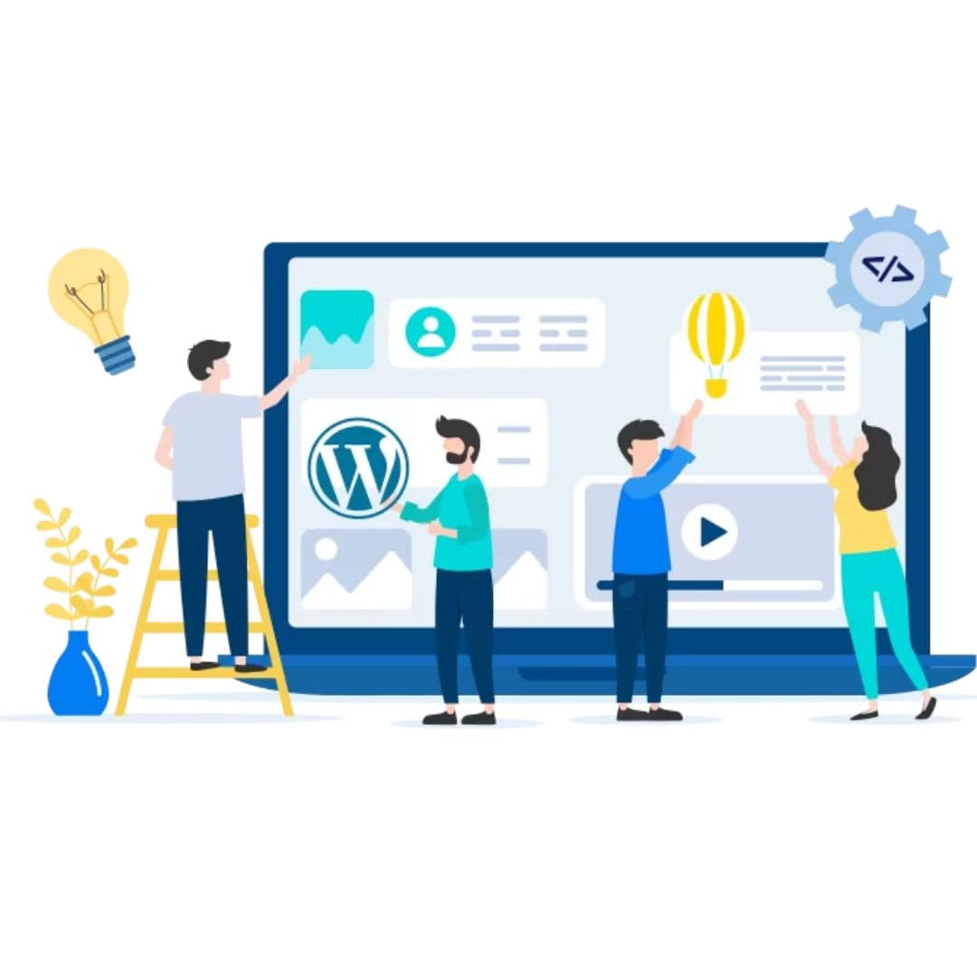Wordpress-Website-Development-Company-In-Noida Web development team working on modern website design and development at Laser Web Maker